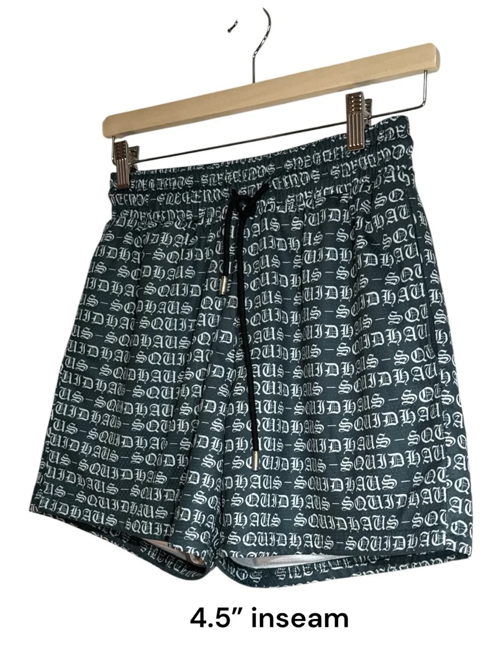 Squidhaus Mesh Athletic Shorts Old Money Green Signature Print Size M